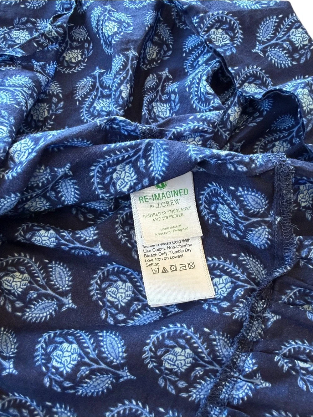 J. Crew Cotton voile cover-up mini dress in navy bouquet block print